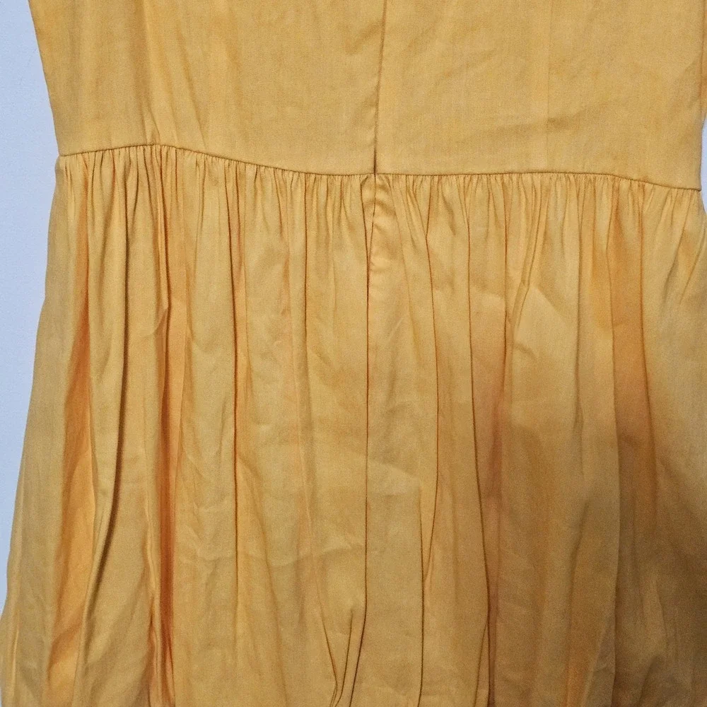 Gianni Bini Dress‎ Size 4 Yellow Linen Blend Mini Shift Sleeveless Lined 226-422
